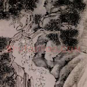 清代 李鳝《紫藤黄鹂图》国画花鸟作品图片赏析