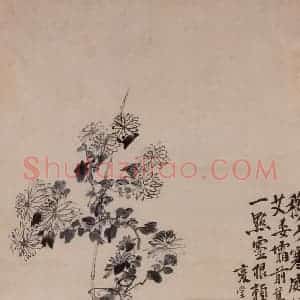 清代 李鳝《菊花》国画花鸟作品图片赏析