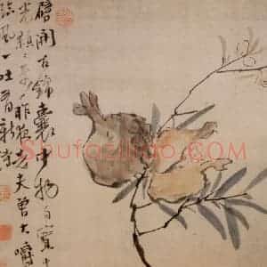 清代 李鳝《蔬果花卉》国画花鸟作品图片赏析