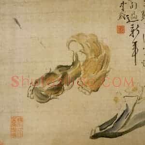 清代 李鳝《蔬果花卉》国画花鸟作品图片赏析