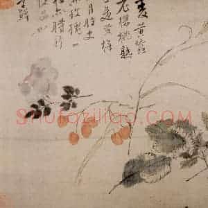 清代 李鳝《蔬果花卉》国画花鸟作品图片赏析