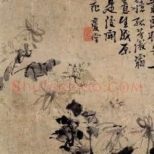 清代 李鳝《菊花》国画花鸟作品图片赏析