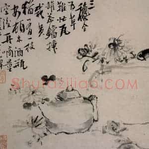 清代 李鳝《三秋图》国画花鸟作品图片赏析