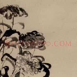 清代 李鳝《芍药小雀》国画花鸟作品图片赏析