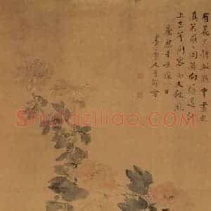 清代 李鳝《瓶花》国画花鸟作品图片赏析