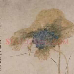 清代 华岩《青莲白鹭图》国画花鸟作品图片赏析