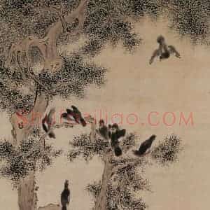 清代 华岩《八百遐龄图》国画花鸟作品图片赏析