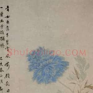 清代 华岩《牡丹竹石图》国画花鸟作品图片赏析
