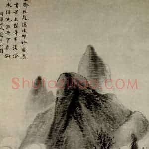 清代 华岩《清溪垂钓图》国画山水作品图片赏析