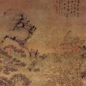 清代 华岩《商山四皓图》国画综合作品图片赏析