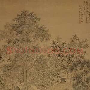 清代 华岩《沈瑜笃学图》国画人物作品图片赏析