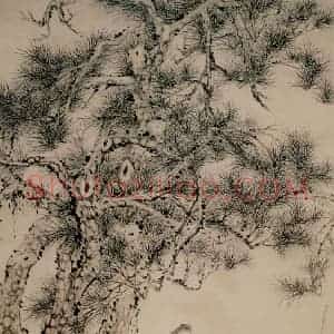 清代 华岩《松下观流图》国画综合作品图片赏析