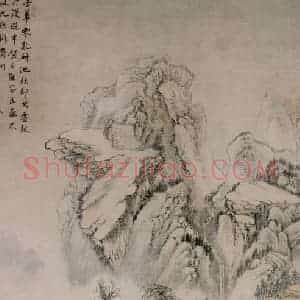 清代 华岩《水阁云峰图》国画山水作品图片赏析