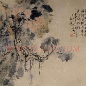清代 华岩《苍山延晚图》国画综合作品图片赏析