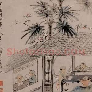 清代 华岩《童戏图》国画人物作品图片赏析