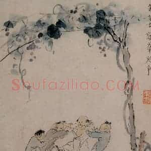 清代 华岩《童戏图》国画人物作品图片赏析