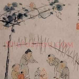 清代 华岩《童戏图》国画人物作品图片赏析