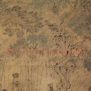 清代 华岩《苏米对书图》国画人物作品图片赏析