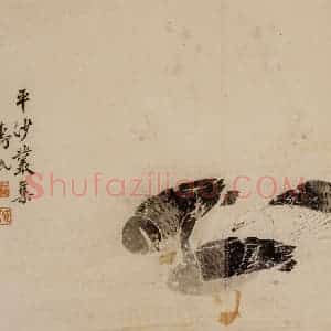 1749年 边寿民《芦雁册》国画花鸟写意作品图片赏析