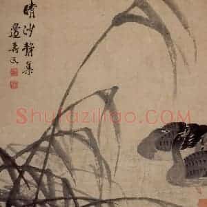 清代 边寿民《晴沙静集图》国画花鸟写意作品图片赏析