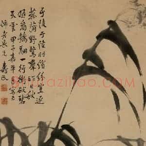 1744年 边寿民《芦雁图》国画花鸟写意作品图片赏析
