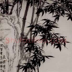 清代 罗聘《竹石图》国画花鸟作品图片赏析