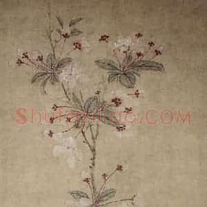 清代 罗聘《海棠》国画花鸟作品图片赏析