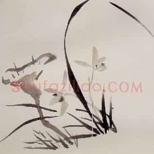 清代 罗聘《兰竹石图册》国画花鸟作品图片赏析