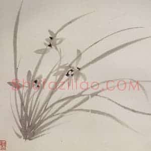 清代 罗聘《兰竹石图册》国画花鸟作品图片赏析