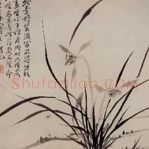 清代 罗聘《兰竹图册》国画花鸟作品图片赏析