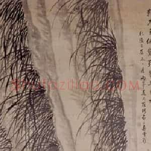 清代 罗聘《深蓝幽谷图》国画花鸟作品图片赏析