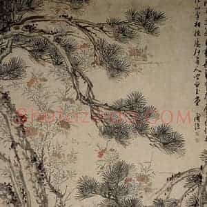 明代 陈淳《四季花卉屏》国画花鸟作品图片赏析