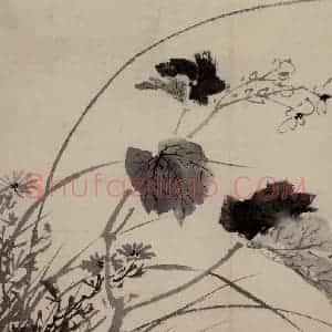 明代 陈淳《花卉图》国画花鸟作品图片赏析