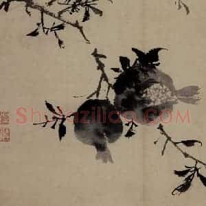 明代 陈淳《花卉图》国画花鸟作品图片赏析