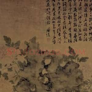 明代 陈淳《牡丹绣球图》国画花鸟作品图片赏析