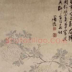 明代 陈淳《湖石牡丹图》国画花鸟作品图片赏析