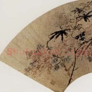 明代 陈淳《花卉扇》国画花鸟作品图片赏析