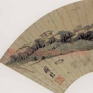 明代 陈淳《山水图》国画花鸟作品图片赏析