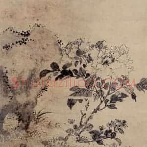 明代 陈淳《牡丹图》国画花鸟作品图片赏析