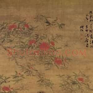 明代 陈淳《花卉图》国画花鸟作品图片赏析