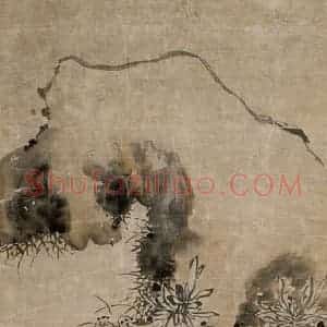 明代 陈淳《墨菊图》国画花鸟作品图片赏析