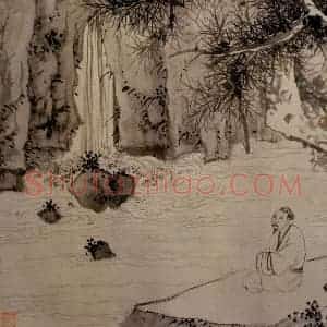 文征明《杂画四段图》国画山水写意作品图片赏析