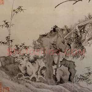 文征明《杂画四段图》国画山水写意作品图片赏析
