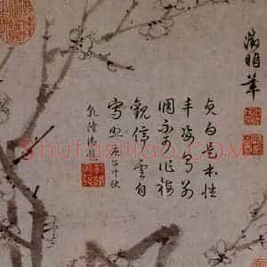 文征明《冰姿倩影图》国画花鸟写意作品图片赏析