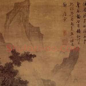约正德年间40余岁 唐寅《春泉听风图》国画山水写意作品图片赏析