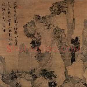 唐寅《钱塘景物图》国画山水写意作品图片赏析