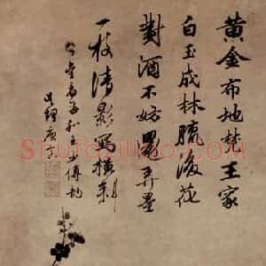 唐寅《梅花图》国画花鸟写意作品图片赏析