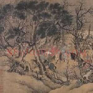 仇英《临肖照中兴瑞应图之三》国画综合写意作品图片赏析