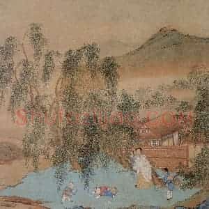 仇英《人物故事图》国画综合写意作品图片赏析