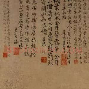 仇英《捣衣图》国画综合工笔作品图片赏析